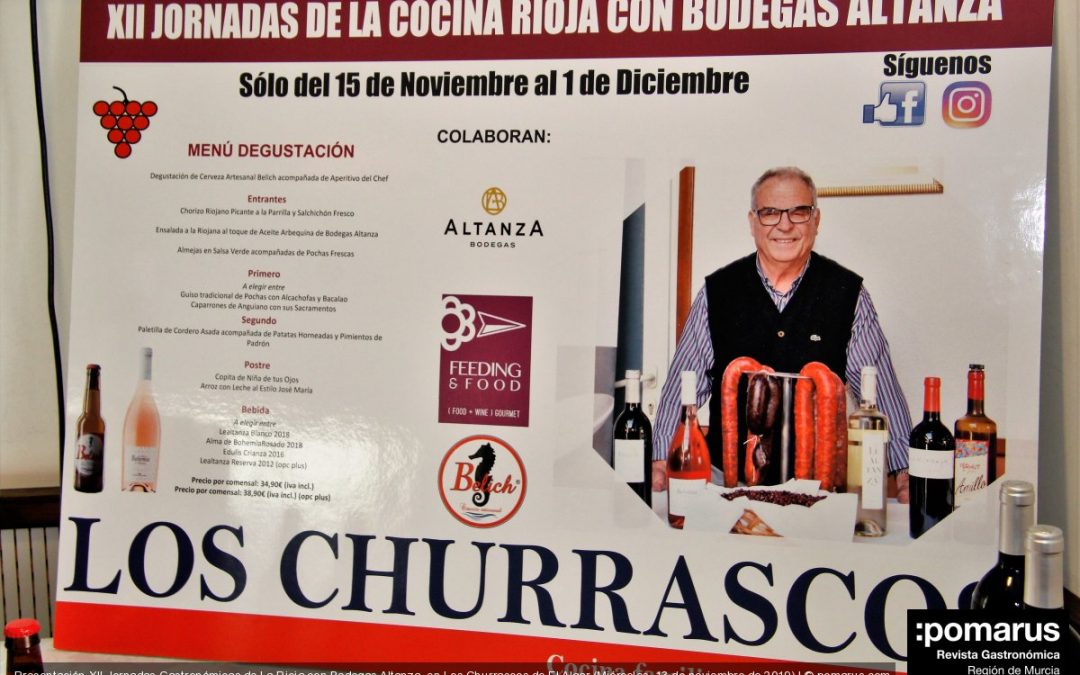 XII Jornadas Gastronómicas de La Rioja con Bodegas Altanza, en Los Churrascos de El Algar